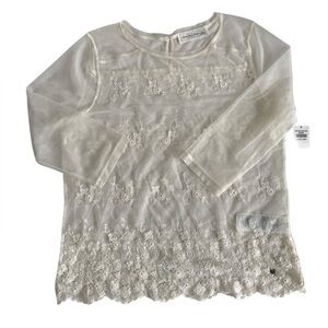 Abercrombie and Fitch cream lace 3/4 sleeve top size large.